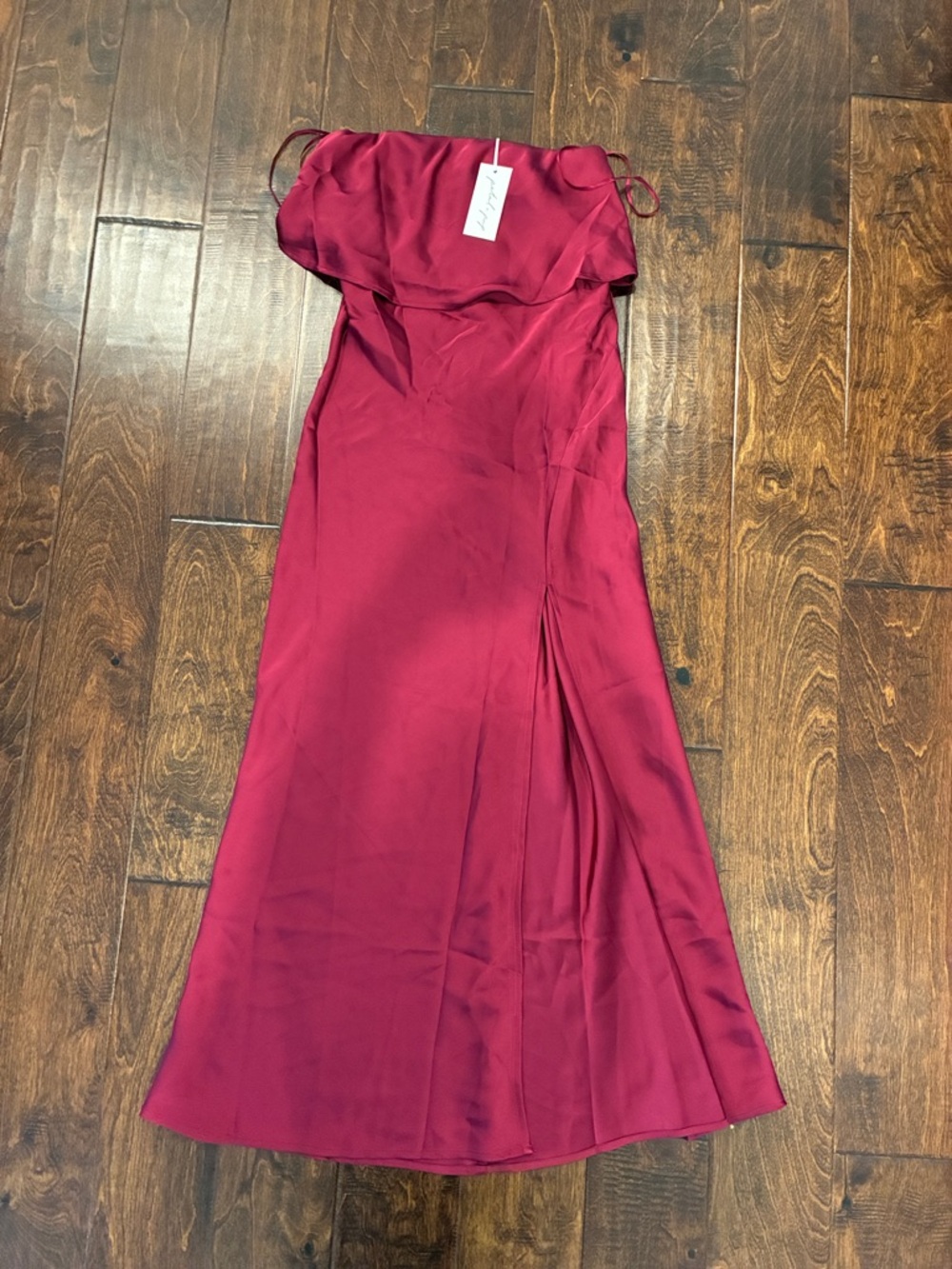 Petal & Pup Vienna Strapless Midi Dress — Berry